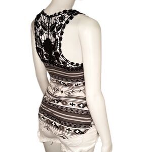 Crochet Back  Knit Tank 